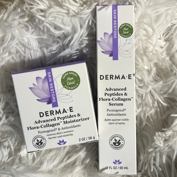 DERMA e advanced peptides and flora collagen moisture and serum brand new in box - Picture 2 of 4